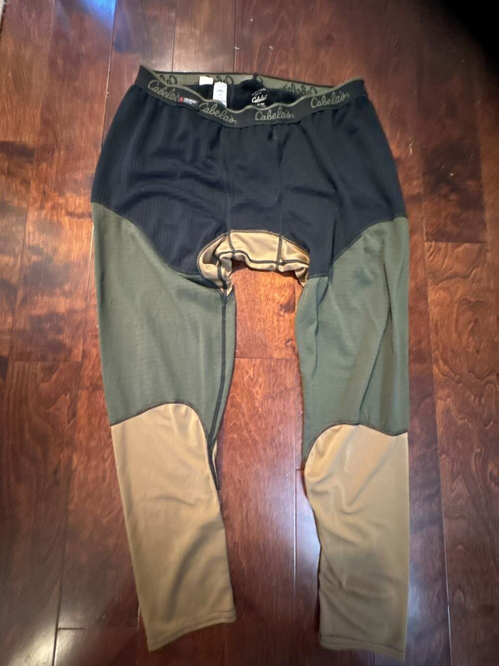 Cabela's Base Layer Bottoms Size XL Black Green